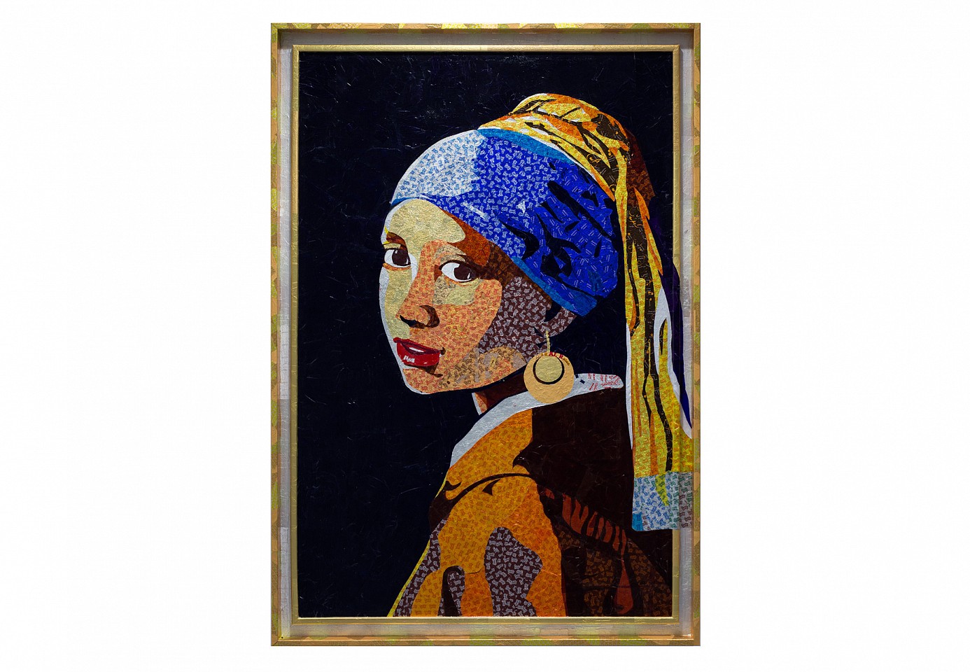 <p><span class="viewer-caption-artist">Ghada Al Rabea</span></p>
<p><span class="viewer-caption-title"><i>Girl With The Gold Earring</i></span>, <span class="viewer-caption-year">2014</span></p>
<p><span class="viewer-caption-media">Candy wrappers on wood</span></p>
<p><span class="viewer-caption-dimensions">132.7 x 91.5 x 4 cm (52 3/16 x 36 x 1 9/16 in.)</span></p>
<p><span class="viewer-caption-inventory">GAD0018</span></p>
<p><span class="viewer-caption-aux"></span></p>